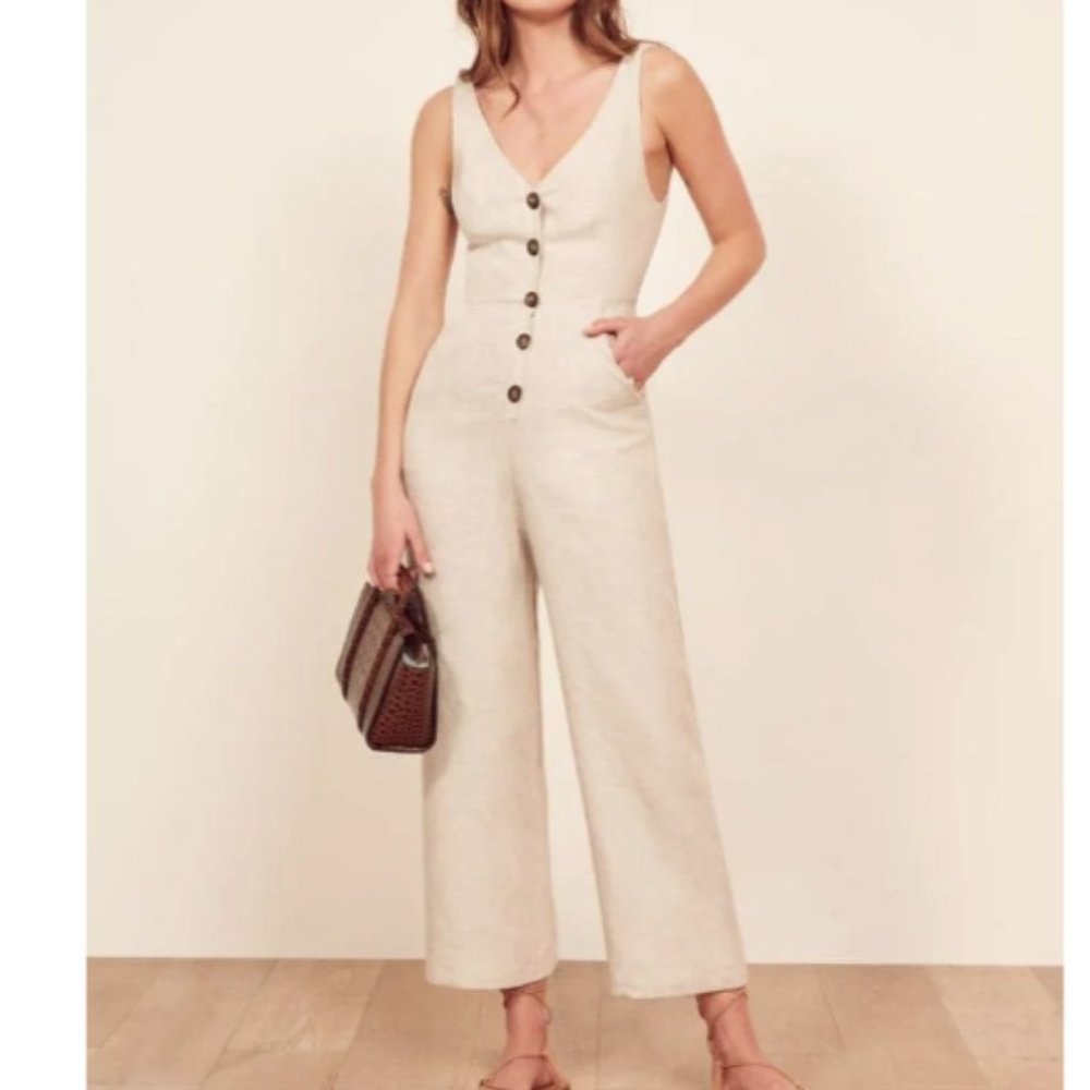 NWT Reformation Vera Jumpsuit, Sand